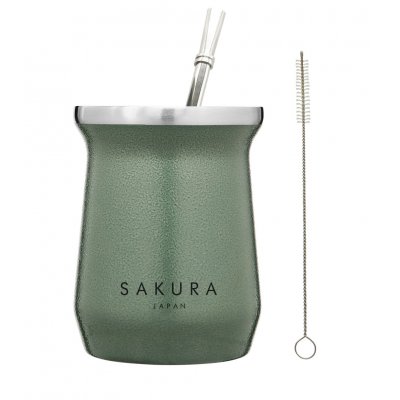 MATE SAKURA VERDE 236 ML CON BOMBILLA Y LIMPIADOR