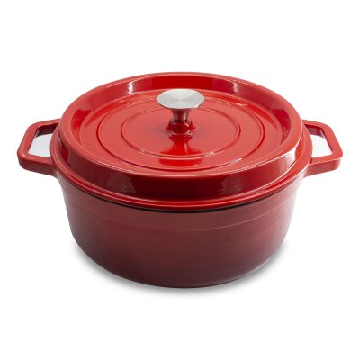 CACEROLA HIERRO FUNDIDO SAKURA ROJA C/TAPA 28 CM