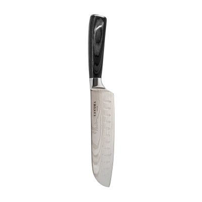 CUCHILLO SAKURA SANTOKU PRO STAINLESS STEEL BLACK EBANO 30 CMS
