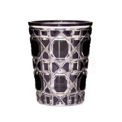 SET X6 VASOS SAKURA WINTERFELL NEGROS DE VIDRIO LABRADO 300 ML