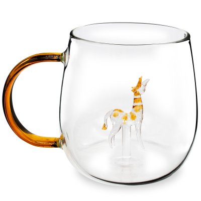 TAZA DE VIDRIO SAKURA CRYSTAL SAFARI GIRAFFE 350 ML