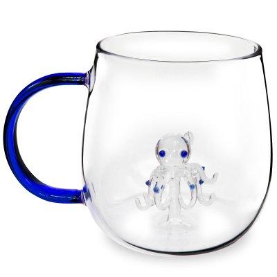 TAZA DE VIDRIO SAKURA CRYSTAL SAFARI OCTOPUS 350 ML