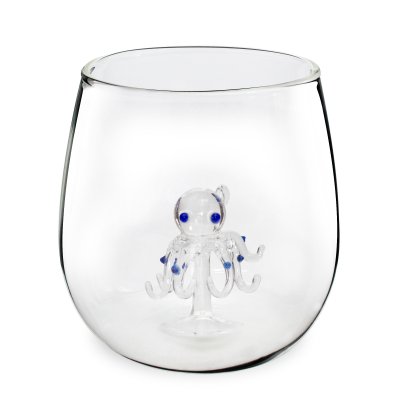 VASO DE VIDRIO SAKURA CRYSTAL SAFARI OCTOPUS 350ML