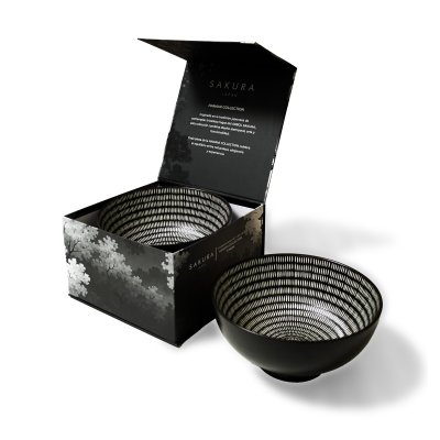 SET X2 SAKURA DANBURI BOWLS DE PORCELANA 20.5 CMS - HANAMI COLLECTION GIFT BOX