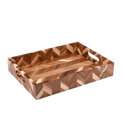 BANDEJA RECTANGULAR MEDIANA SAKURA DE ACACIA ORIGAMI EDITION 34.6 X 25.8 X 5.8 CMS
