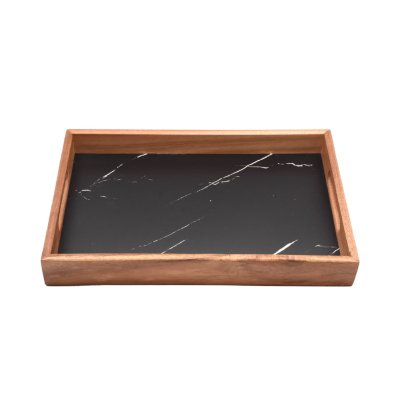 BANDEJA RECTANGULAR EXTRA  GRANDE SAKURA DE ACACIA MARBLE EFFECT EDITION 44.8 X 33.3 X 4.5 CMS