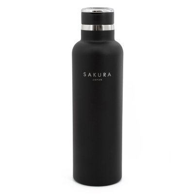 BOTELLA TERMICA SAKURA ACERO INOXIDABLE 750 ML NEGRA MATE