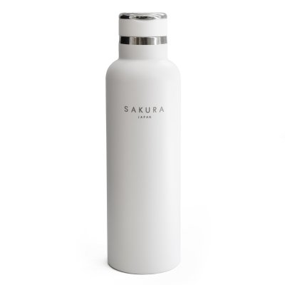 BOTELLA TERMICA SAKURA ACERO INOXIDABLE 750 ML BLANCA MATE