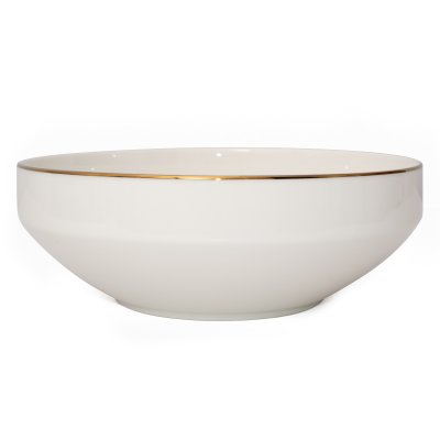 ENSALADERA BOWL SAKURA WHITE & GOLD PORCELANA 22 CMS