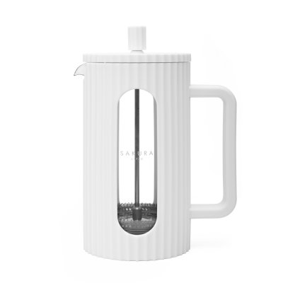 CAFETERA PRENSA FRANCESA SAKURA INFUSA 1 LITRO (8 POCILLOS) BLANCA