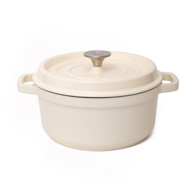 CACEROLA HIERRO FUNDIDO SAKURA BEIGE C/TAPA 24 CM