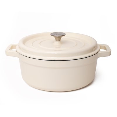 CACEROLA HIERRO FUNDIDO SAKURA BEIGE C/TAPA 28 CM