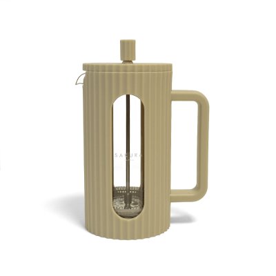 CAFETERA PRENSA FRANCESA SAKURA INFUSA BEIGE 8 POCILLOS
