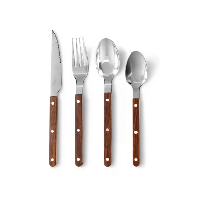 SET X24 PIEZAS CUBIERTOS SAKURA HERITAGE EBONY WOOD STAINLESS STEEL