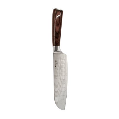 CUCHILLO SAKURA SANTOKU PRO STAINLESS STEEL BROWN EBANO 30 CMS